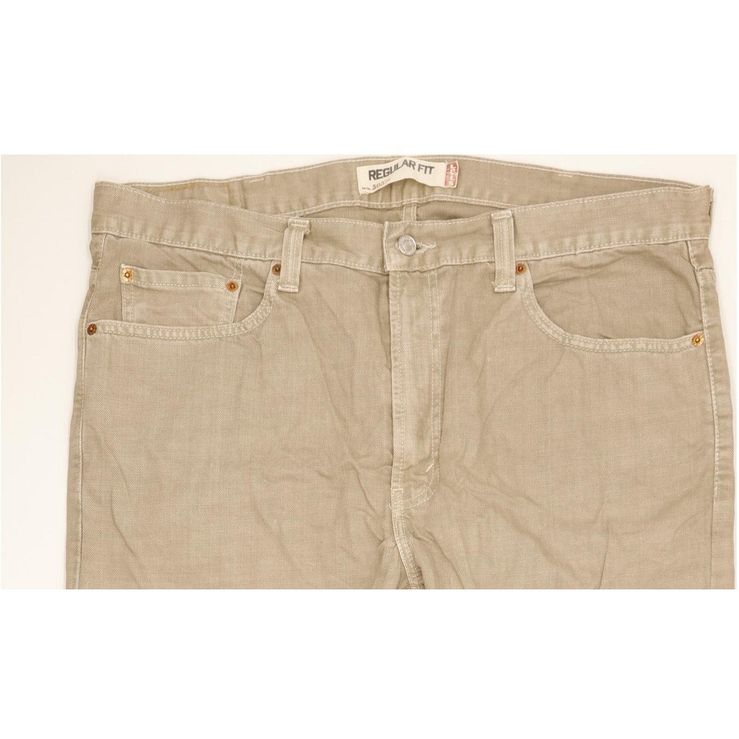 Levi's 505 Men Beige Straight Regular Jeans W38 L31