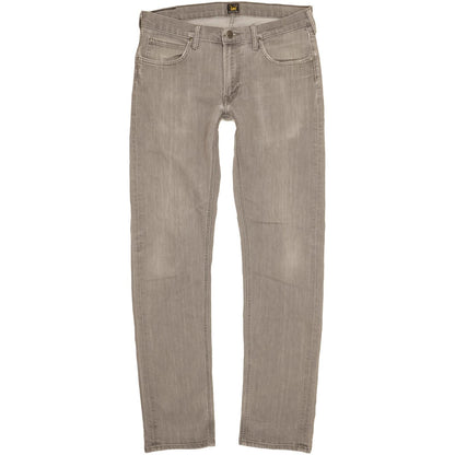 Lee Daren Men Grey Straight Slim Stretch Jeans W34 L34