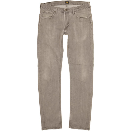 Lee Daren Men Grey Straight Slim Stretch Jeans W34 L34