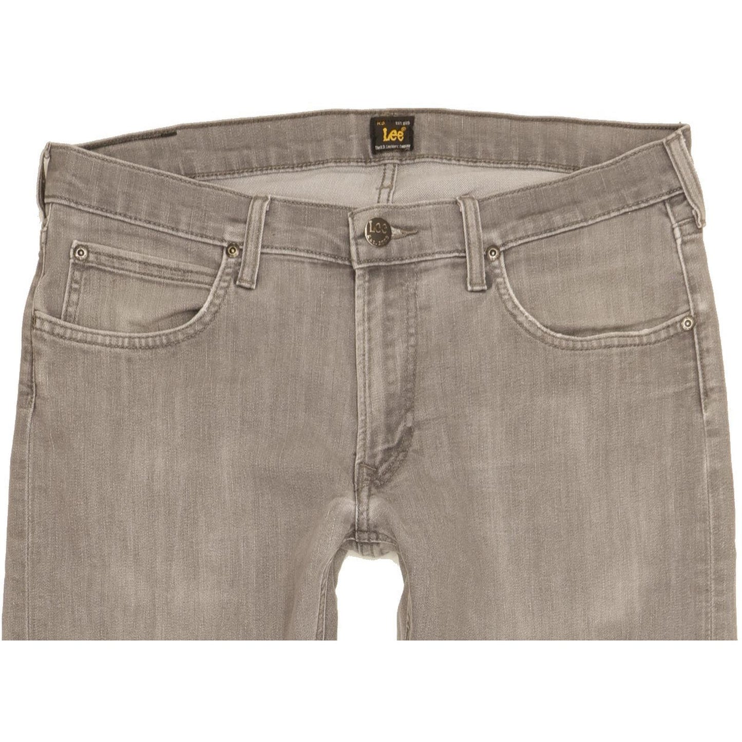 Lee Daren Men Grey Straight Slim Stretch Jeans W34 L34