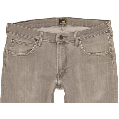 Lee Daren Men Grey Straight Slim Stretch Jeans W34 L34