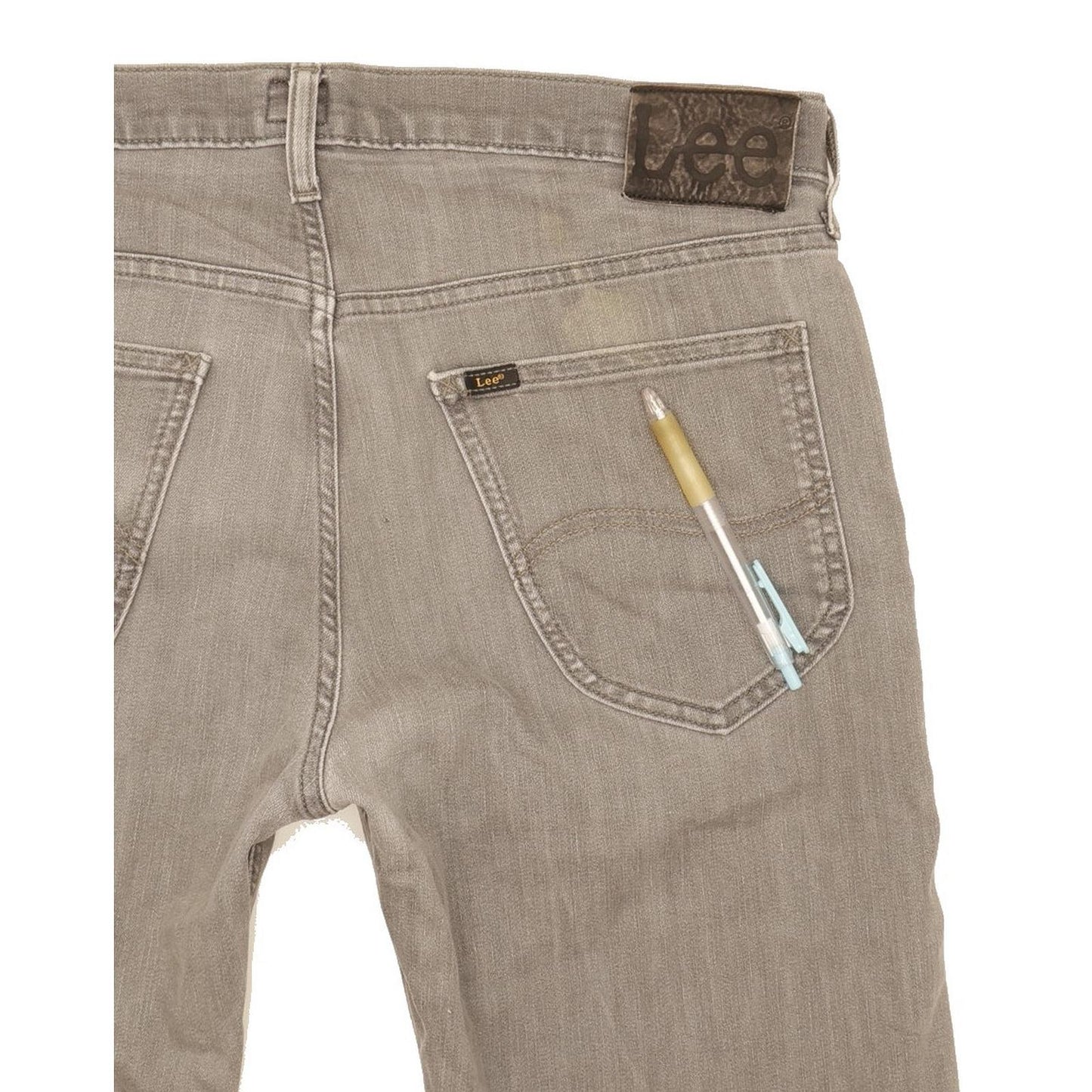 Lee Daren Men Grey Straight Slim Stretch Jeans W34 L34