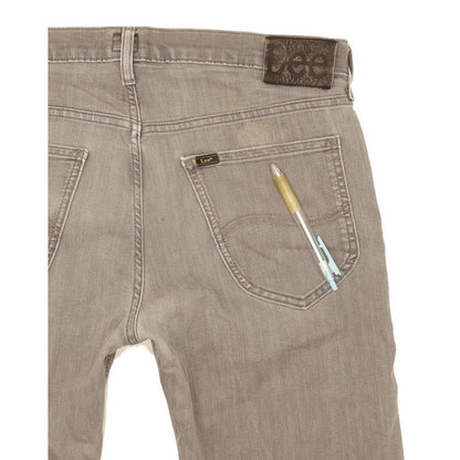 Lee Daren Men Grey Straight Slim Stretch Jeans W34 L34