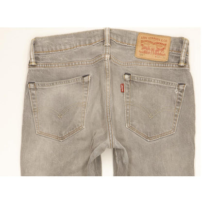 Levi's 511 Men Grey Straight Slim Stretch Jeans W30 L30