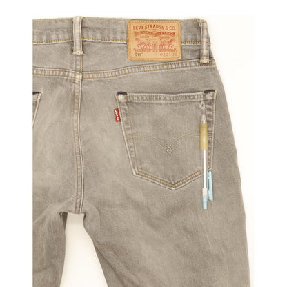Levi's 511 Men Grey Straight Slim Stretch Jeans W30 L30