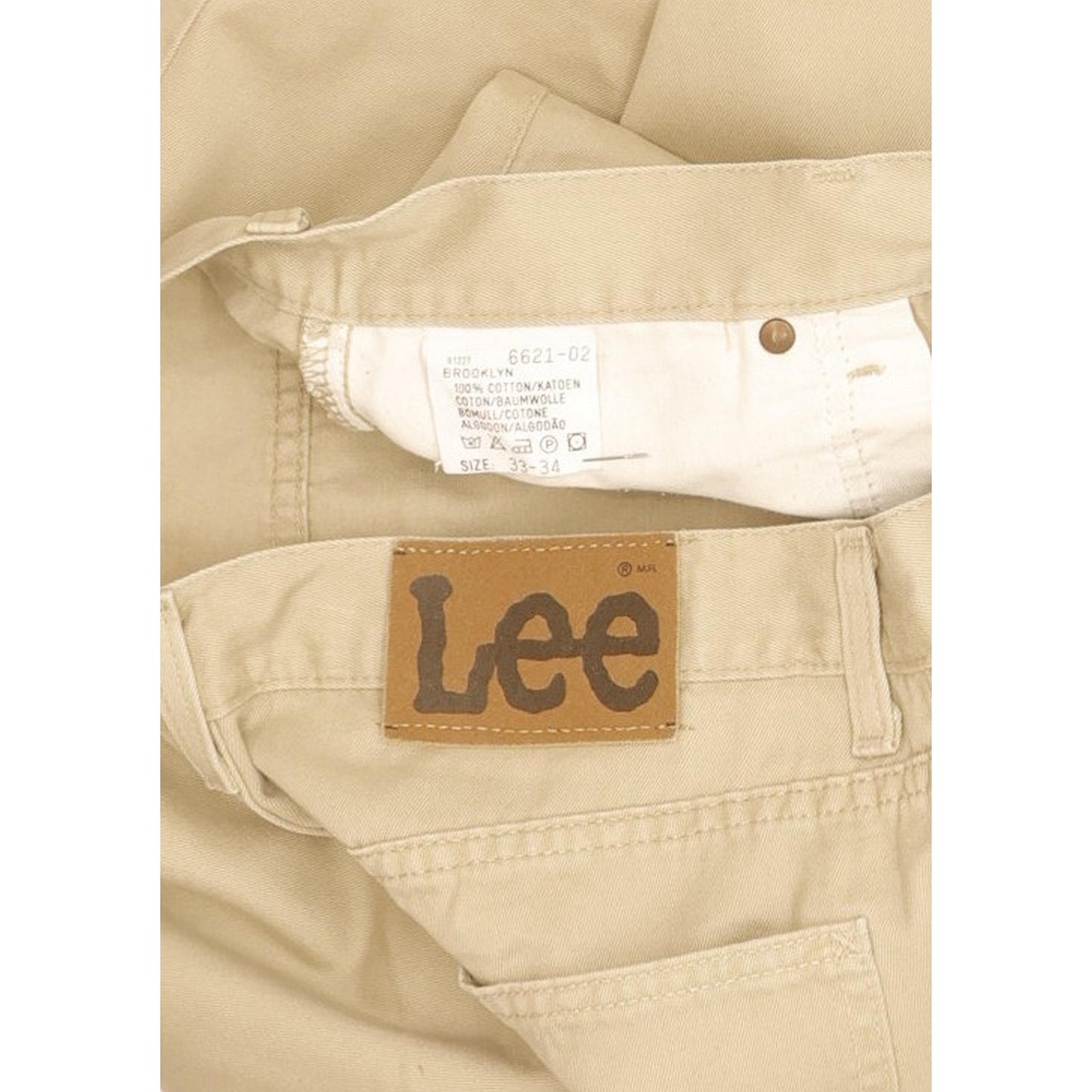 Lee Brooklyn Men Beige Straight Regular Jeans W33 L33