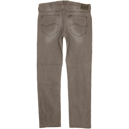 Lee Daren Men Grey Straight Slim Stretch Jeans W36 L34