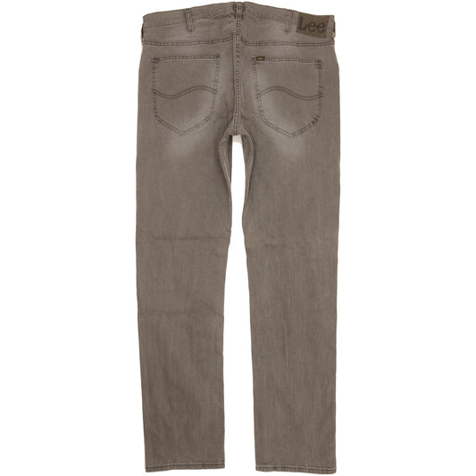 Lee Daren Men Grey Straight Slim Stretch Jeans W36 L34