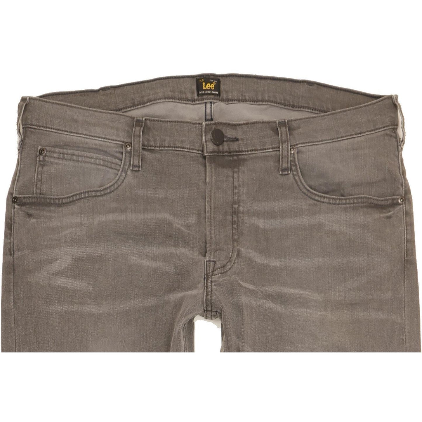 Lee Daren Men Grey Straight Slim Stretch Jeans W36 L34