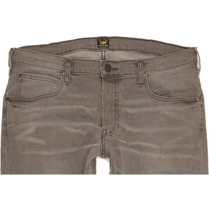 Lee Daren Men Grey Straight Slim Stretch Jeans W36 L34