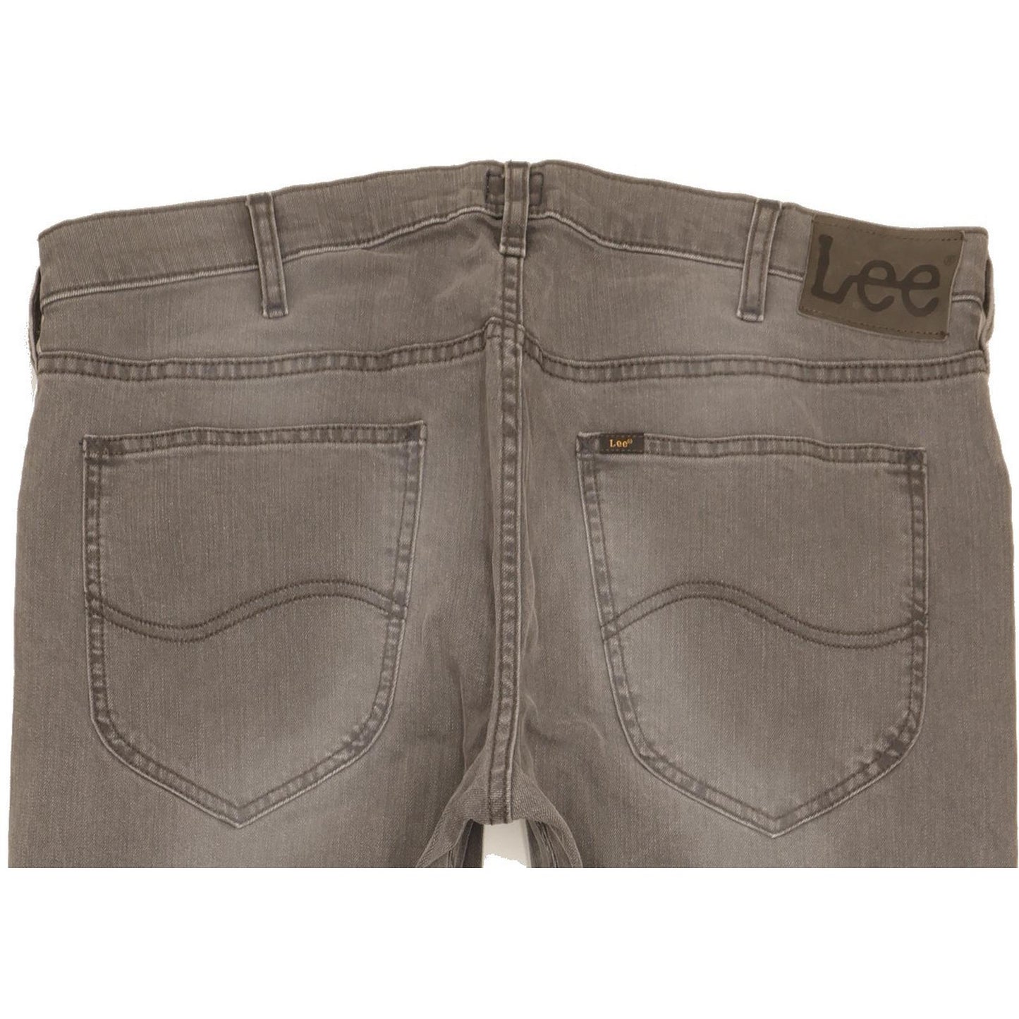 Lee Daren Men Grey Straight Slim Stretch Jeans W36 L34