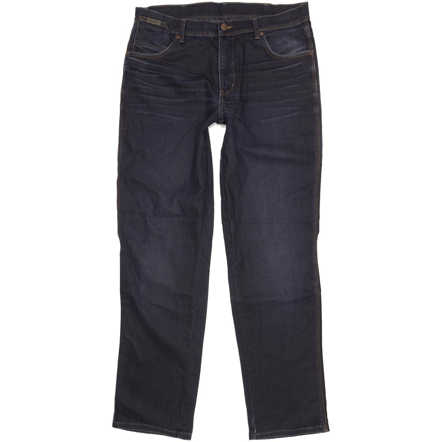 Wrangler Men Navy Straight Regular Stretch Jeans W34 L34