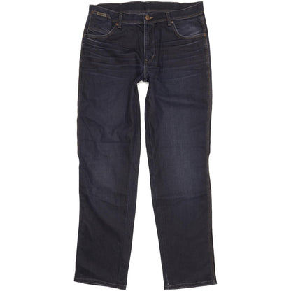 Wrangler Men Navy Straight Regular Stretch Jeans W34 L34