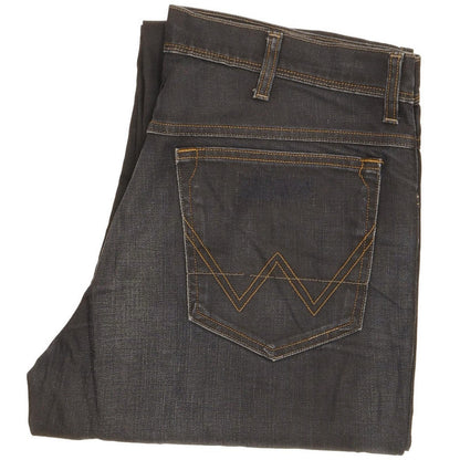 Wrangler Men Navy Straight Regular Stretch Jeans W34 L34