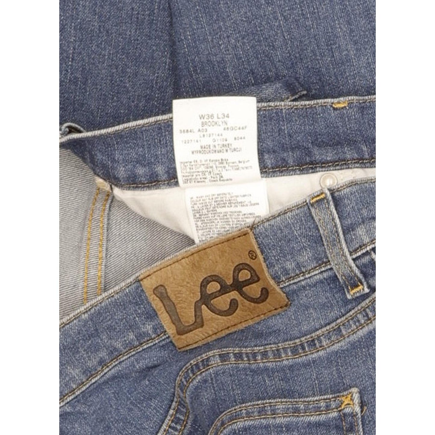 Lee Brooklyn Men Blue Straight Regular Stretch Jeans W36 L34