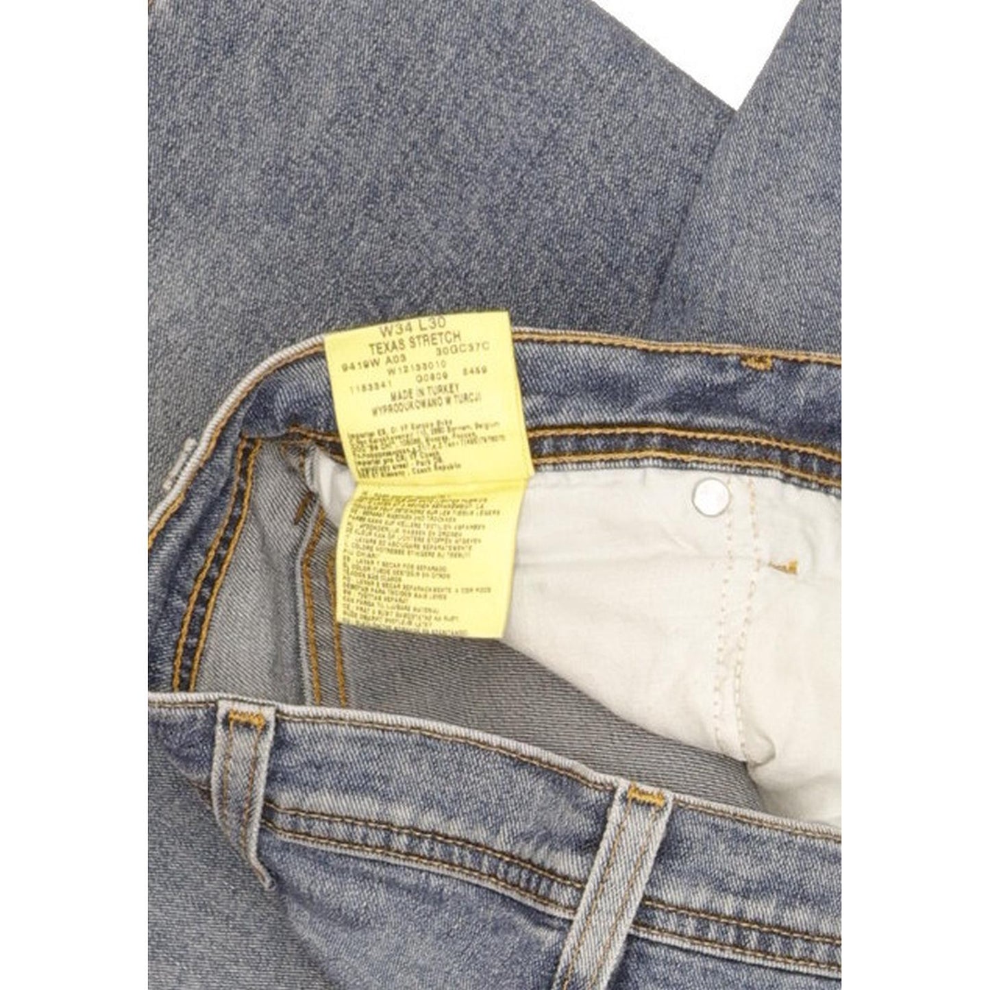 Wrangler Texas Men Blue Straight Regular Stretch Jeans W34 L30