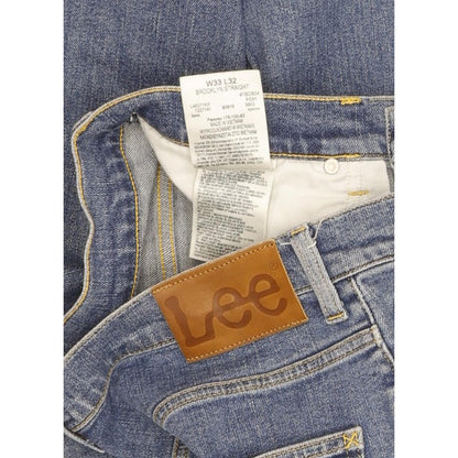 Lee Brooklyn Men Blue Straight Regular Stretch Jeans W33 L31