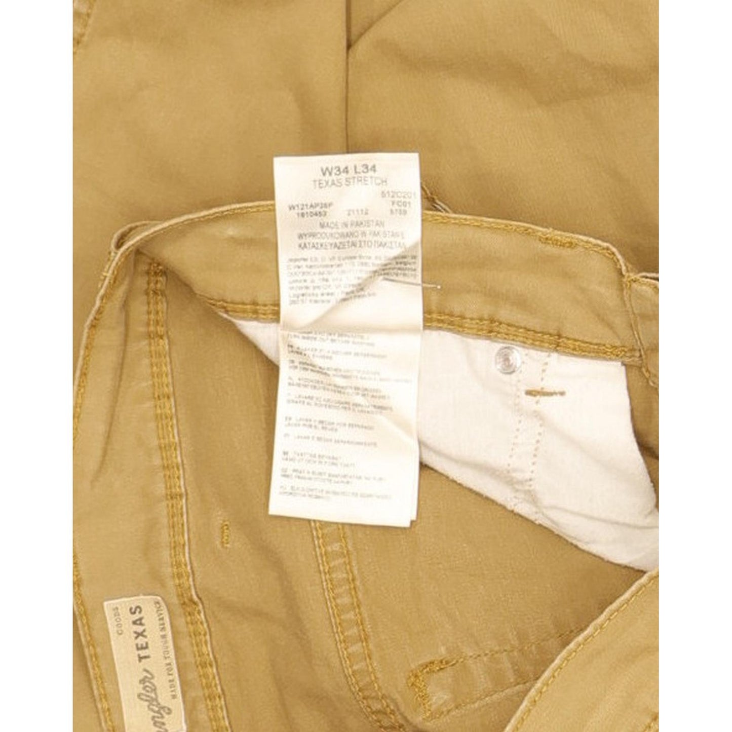 Wrangler Texas Men Beige Straight Regular Stretch Jeans W34 L33