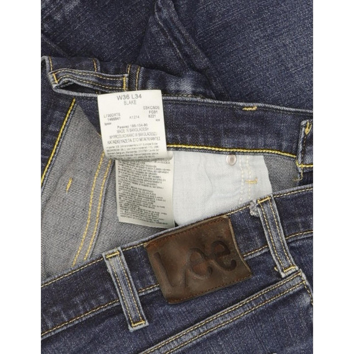 Lee Blake Men Blue Straight Regular Stretch Jeans W36 L33