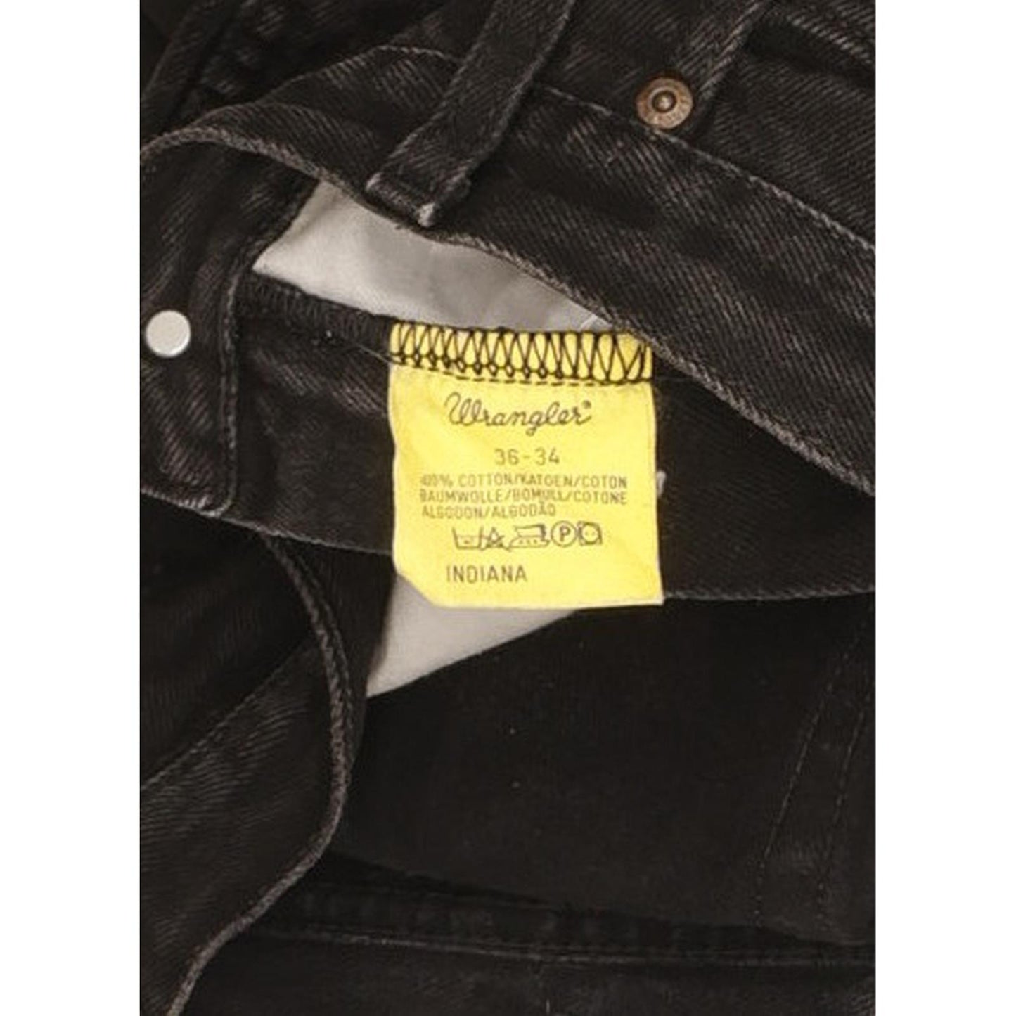Wrangler Indiana Men Black Straight Regular Jeans W36 L33
