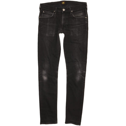 Lee Luke Men Black Skinny Slim Stretch Jeans W32 L34