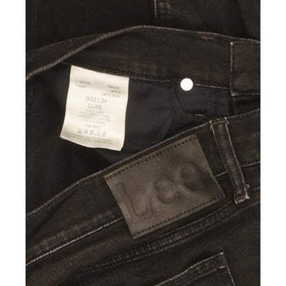 Lee Luke Men Black Skinny Slim Stretch Jeans W32 L34