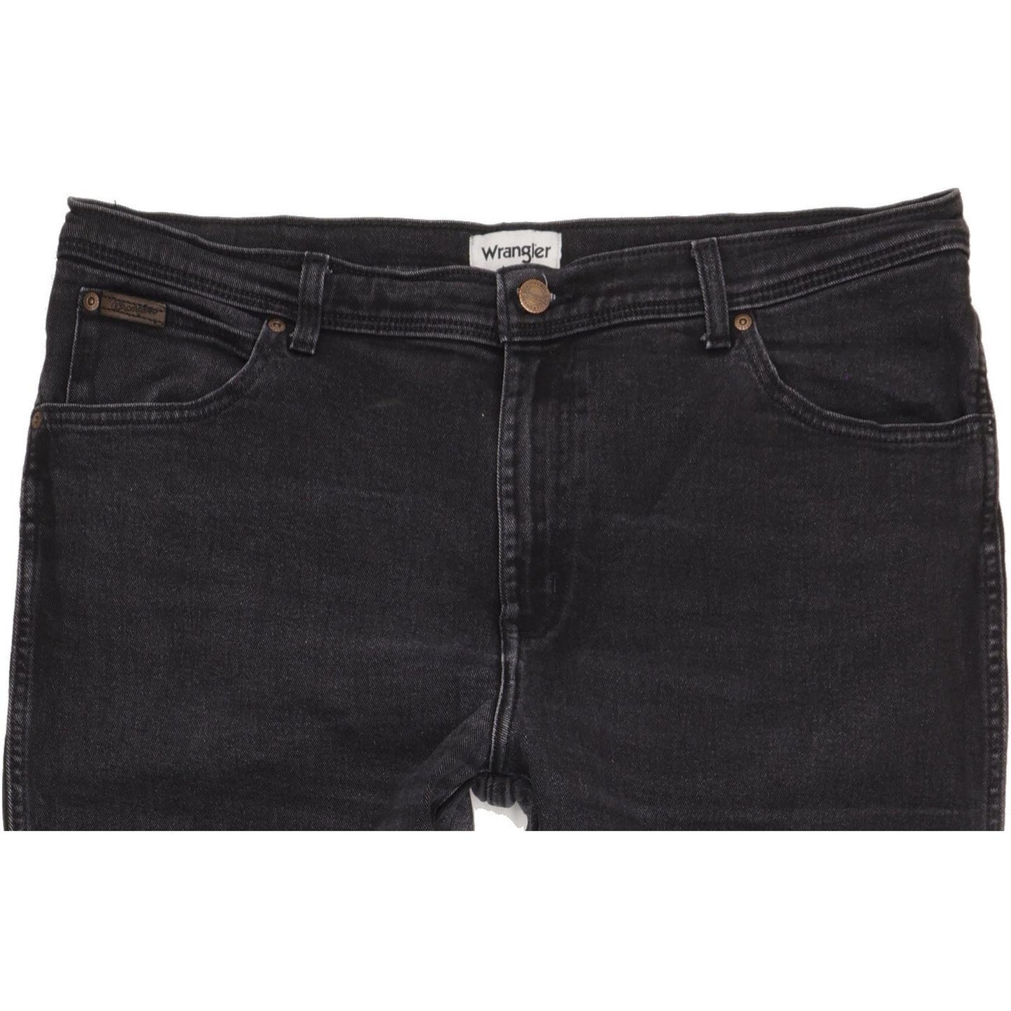 Wrangler Texas Men Black Straight Regular Stretch Jeans W40 L31