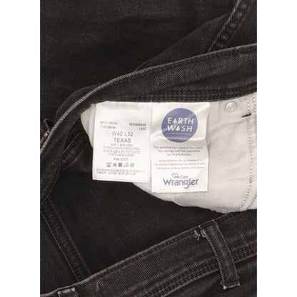 Wrangler Texas Men Black Straight Regular Stretch Jeans W40 L31