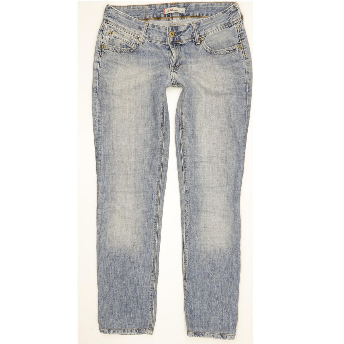 Levi's 570 Women Blue Straight Slim Jeans W29 L30