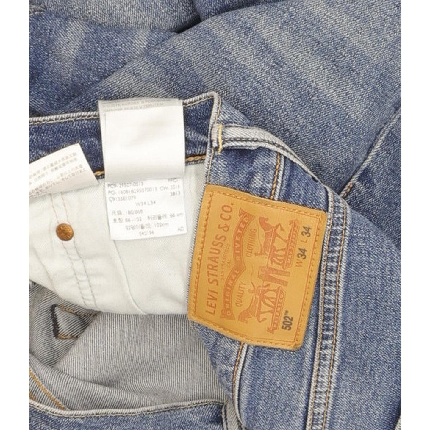 Levi's 502 Men Blue Tapered Regular Stretch Jeans W34 L33