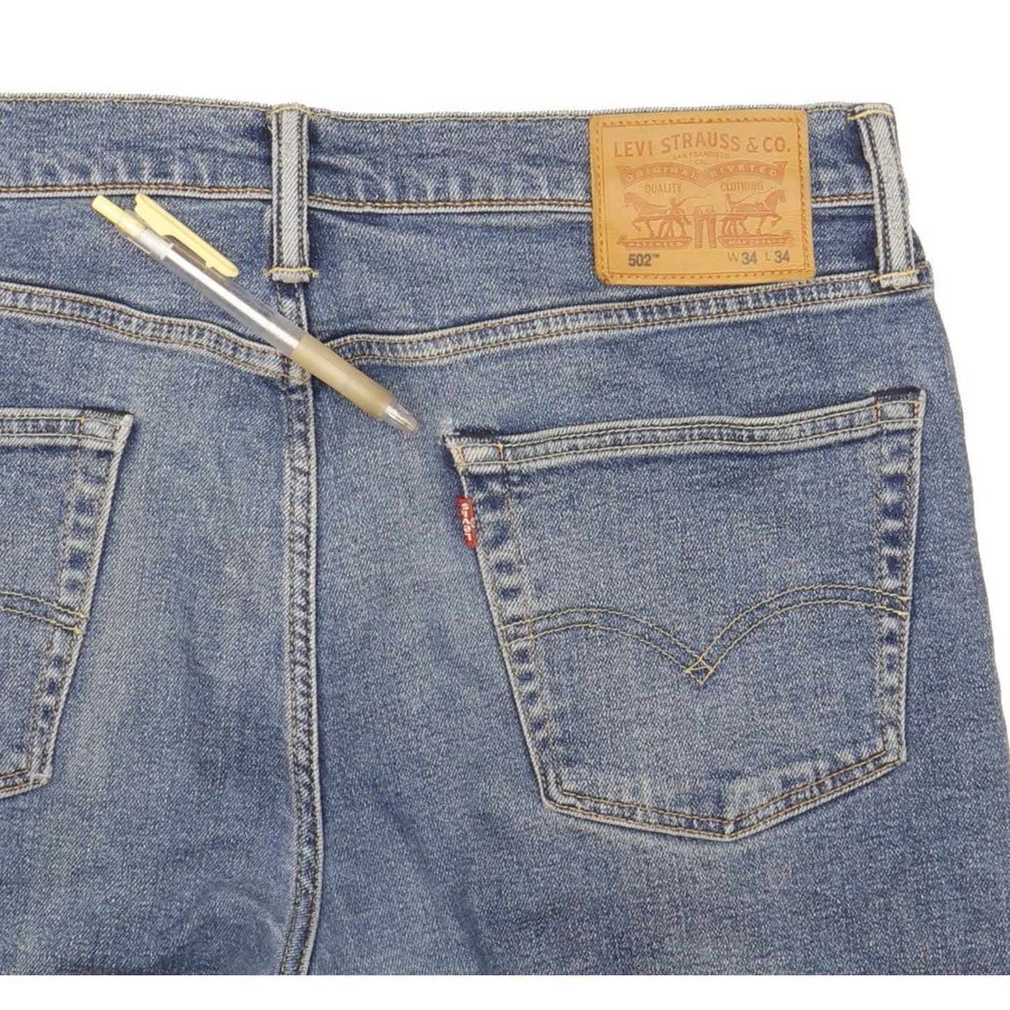 Levi's 502 Men Blue Tapered Regular Stretch Jeans W34 L33