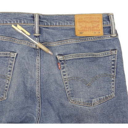 Levi's 502 Men Blue Tapered Regular Stretch Jeans W34 L33