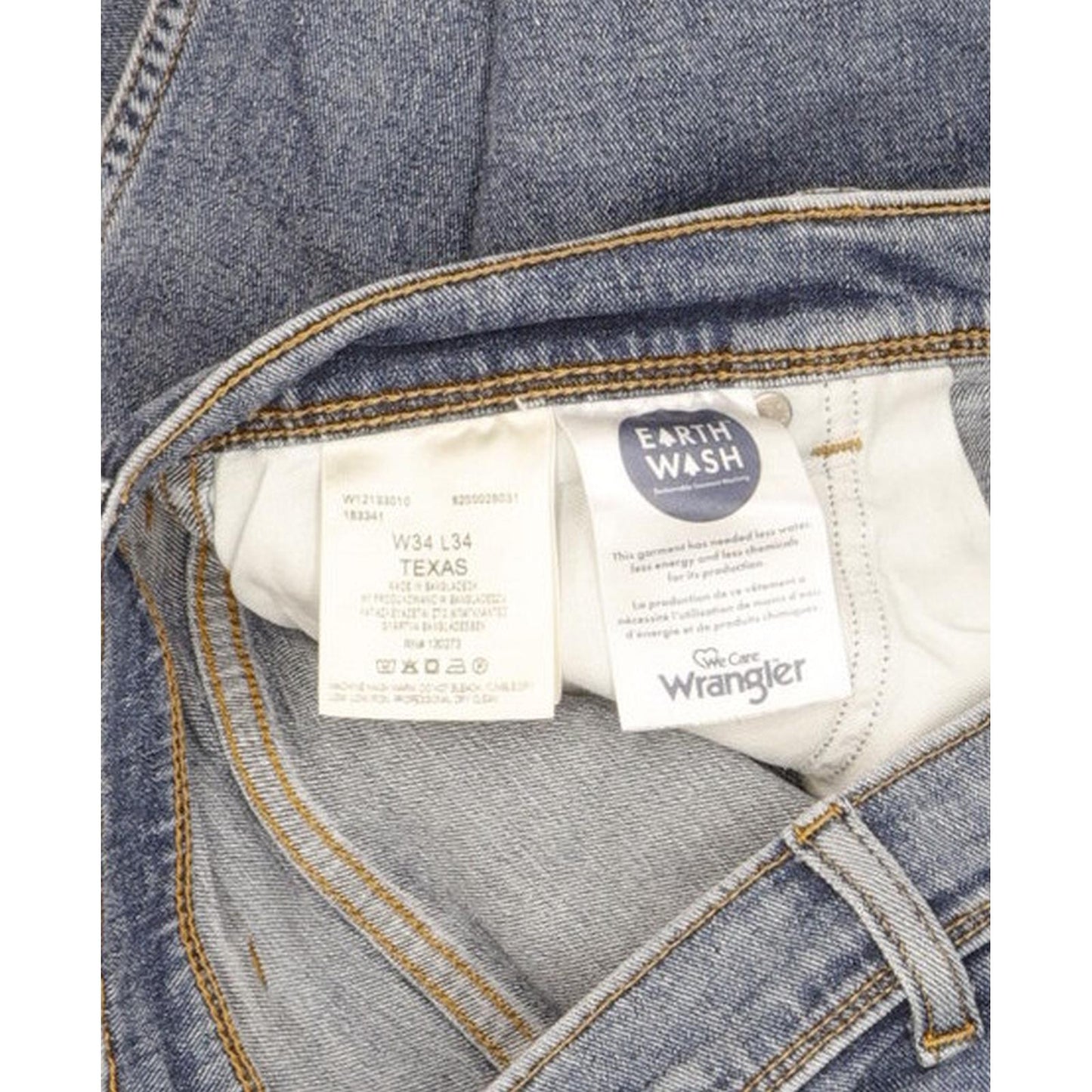 Wrangler Texas Men Blue Straight Regular Stretch Jeans W34 L33