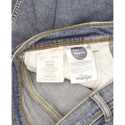Wrangler Texas Men Blue Straight Regular Stretch Jeans W34 L33