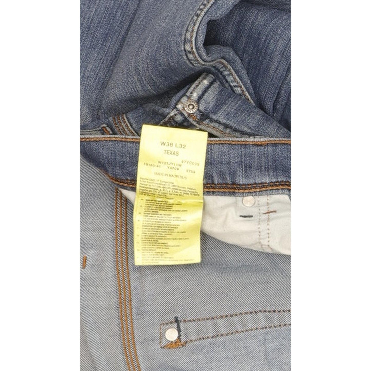Wrangler Texas Men Blue Straight Regular Stretch Jeans W38 L32