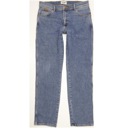 Wrangler Texas Men Blue Straight Regular Stretch Jeans W34 L33