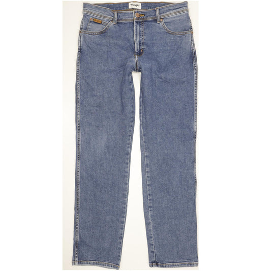 Wrangler Texas Men Blue Straight Regular Stretch Jeans W34 L33