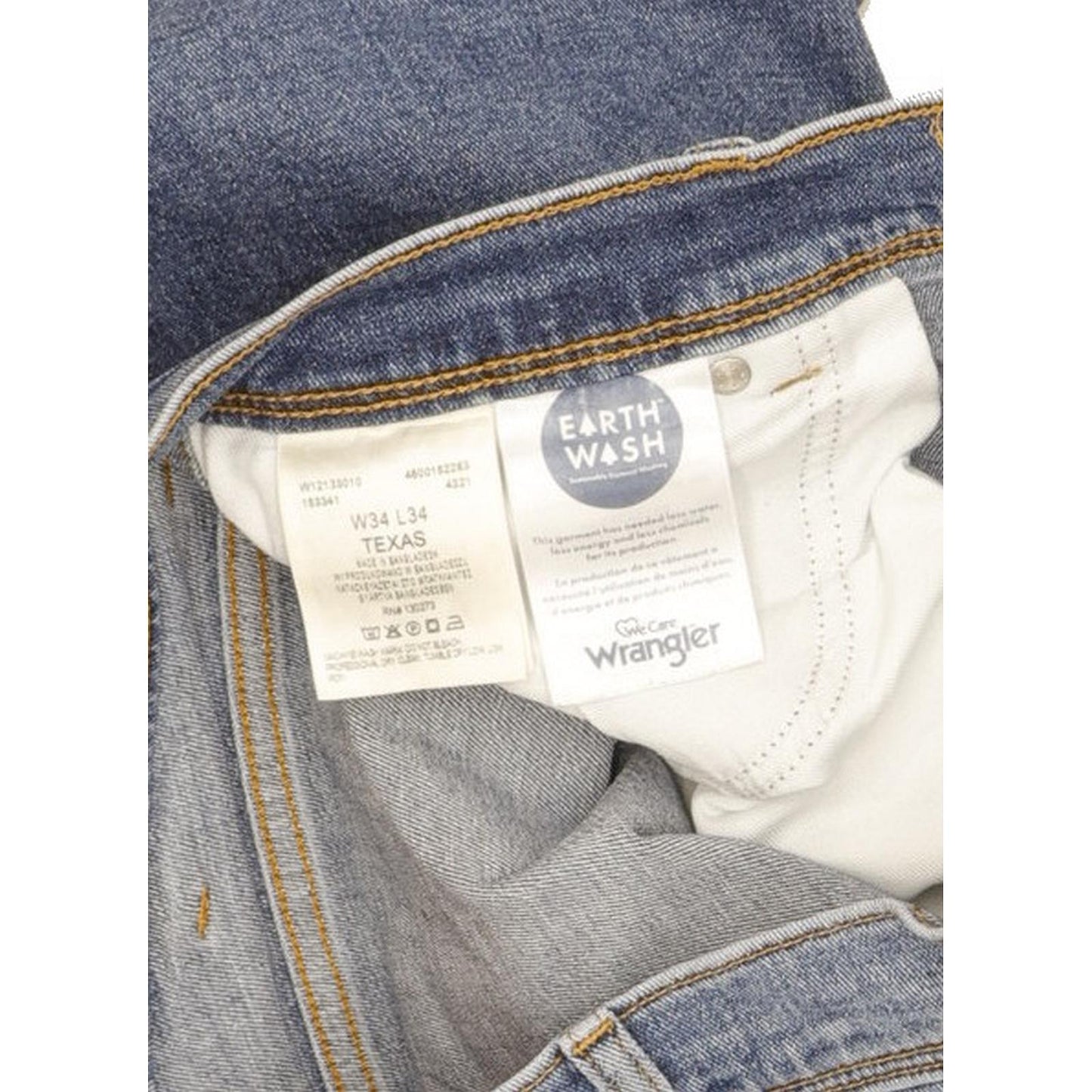 Wrangler Texas Men Blue Straight Regular Stretch Jeans W34 L33