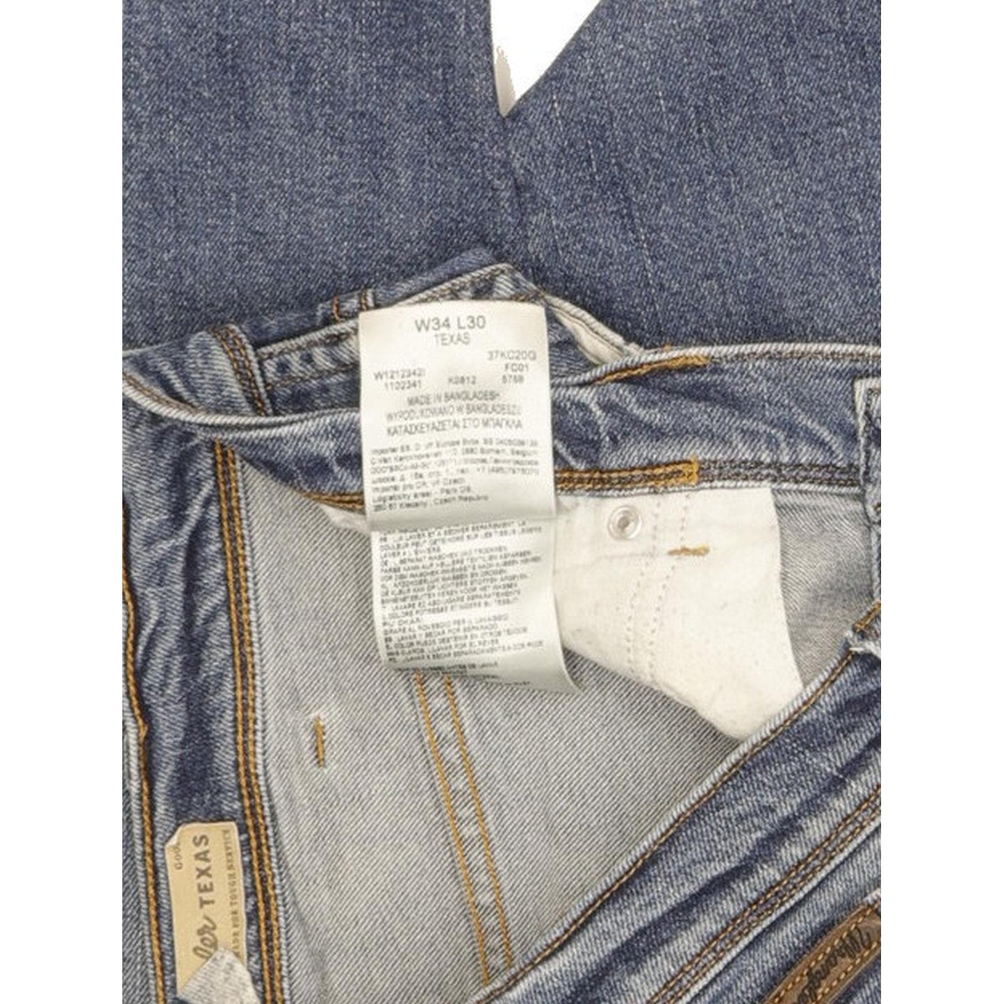 Wrangler Texas Men Blue Straight Regular Stretch Jeans W34 L29