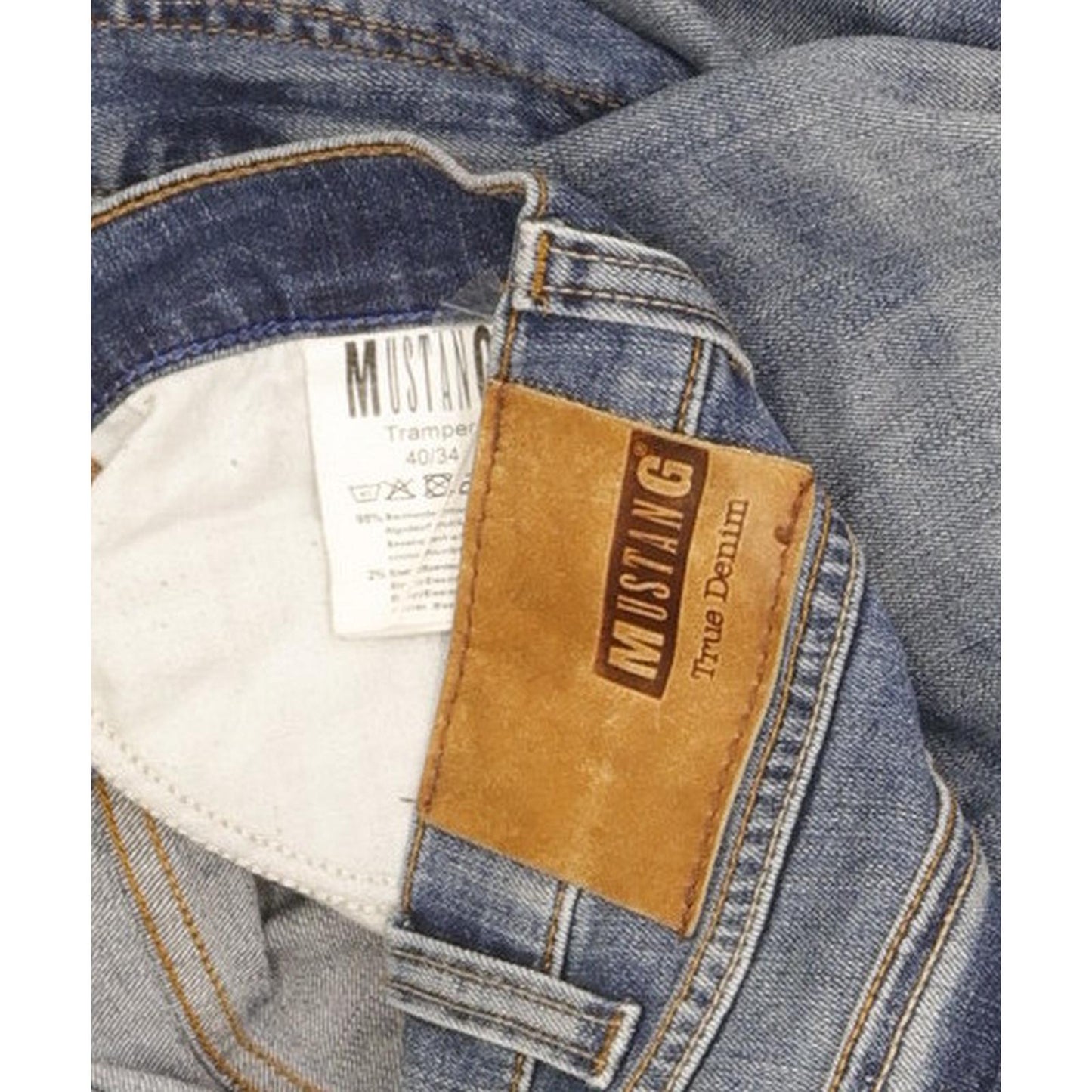 Mustang Tramper Men Blue Straight Slim Stretch Jeans W40 L29