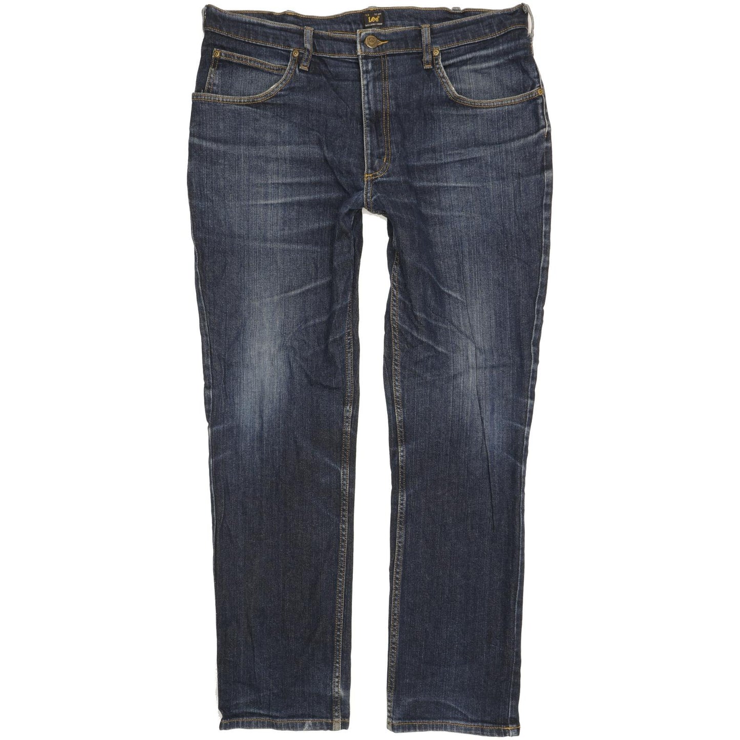 Lee Brooklyn Men Blue Straight Regular Stretch Jeans W38 L31