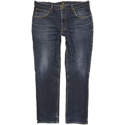 Lee Brooklyn Men Blue Straight Regular Stretch Jeans W38 L31