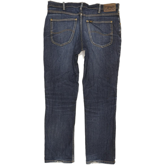 Lee Brooklyn Men Blue Straight Regular Stretch Jeans W38 L31