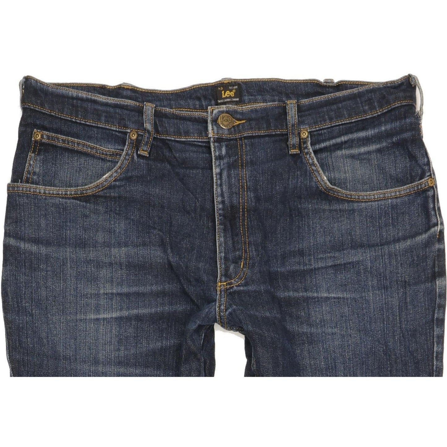 Lee Brooklyn Men Blue Straight Regular Stretch Jeans W38 L31