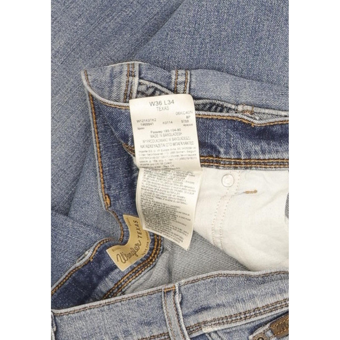Wrangler Texas Men Blue Straight Regular Stretch Jeans W36 L33
