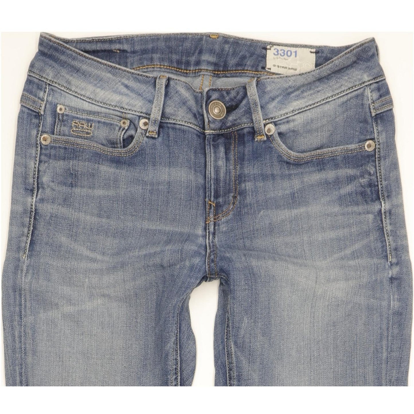 G-Star 3301 Contour Women Blue Skinny Slim Stretch Jeans W26 L28