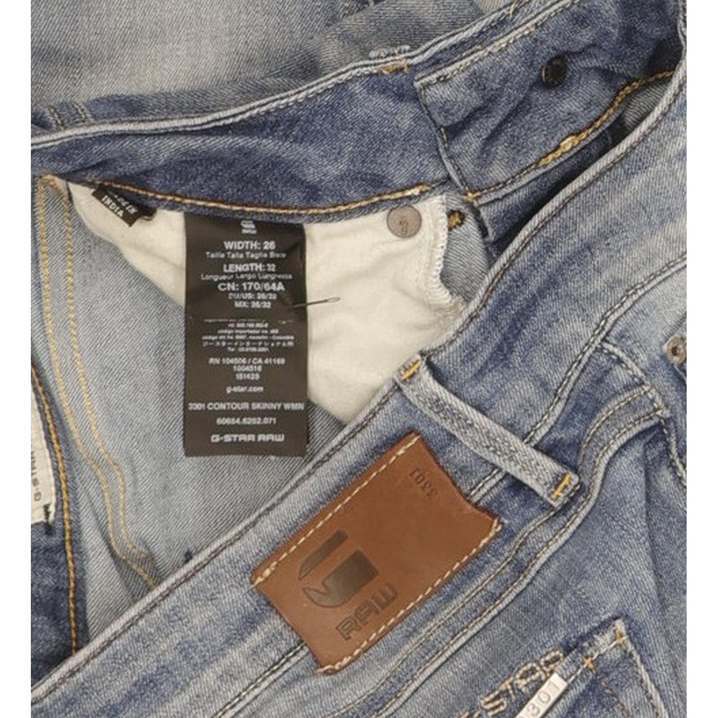 G-Star 3301 Contour Women Blue Skinny Slim Stretch Jeans W26 L28