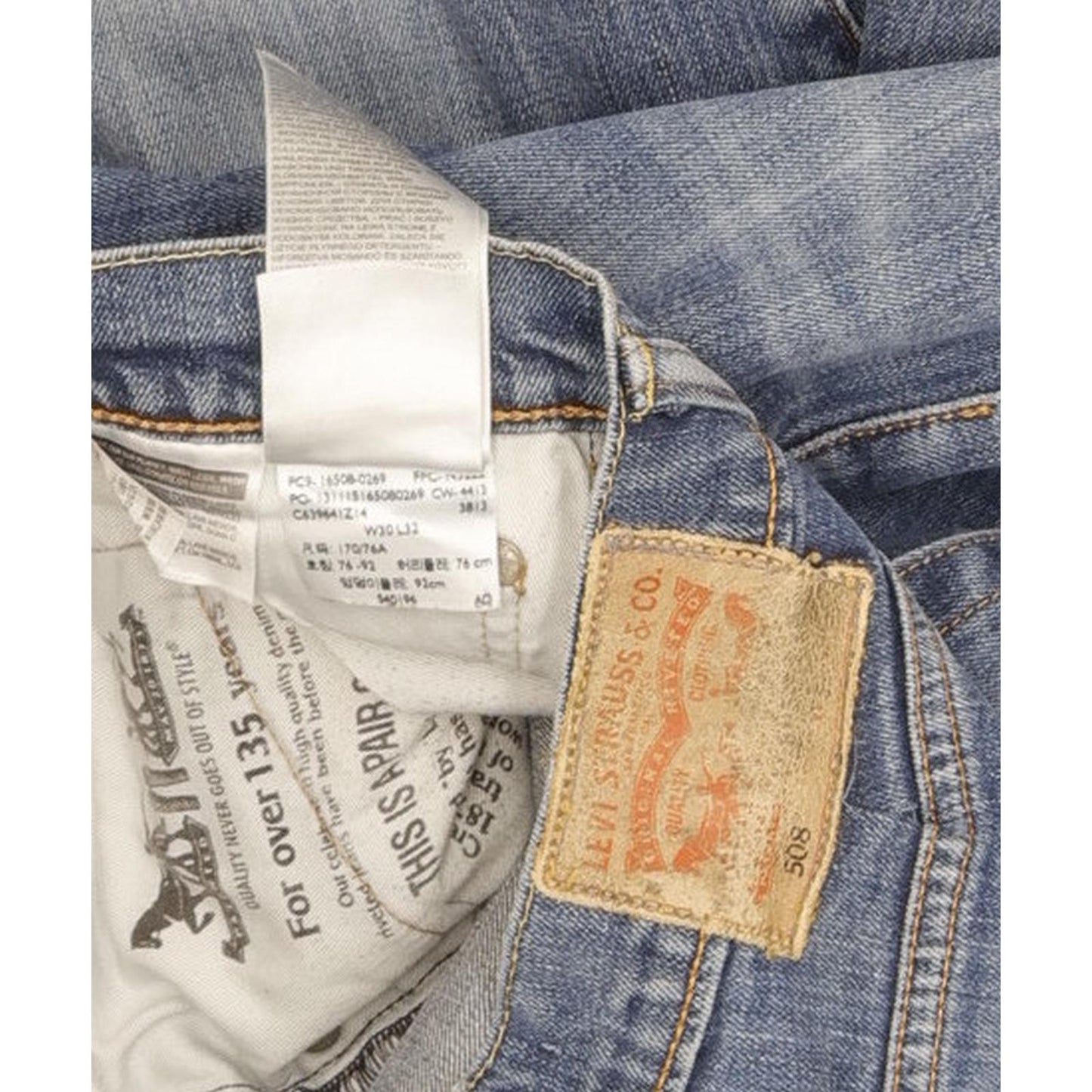 Levi's 508 Men Blue Skinny Slim Stretch Jeans W28 L30