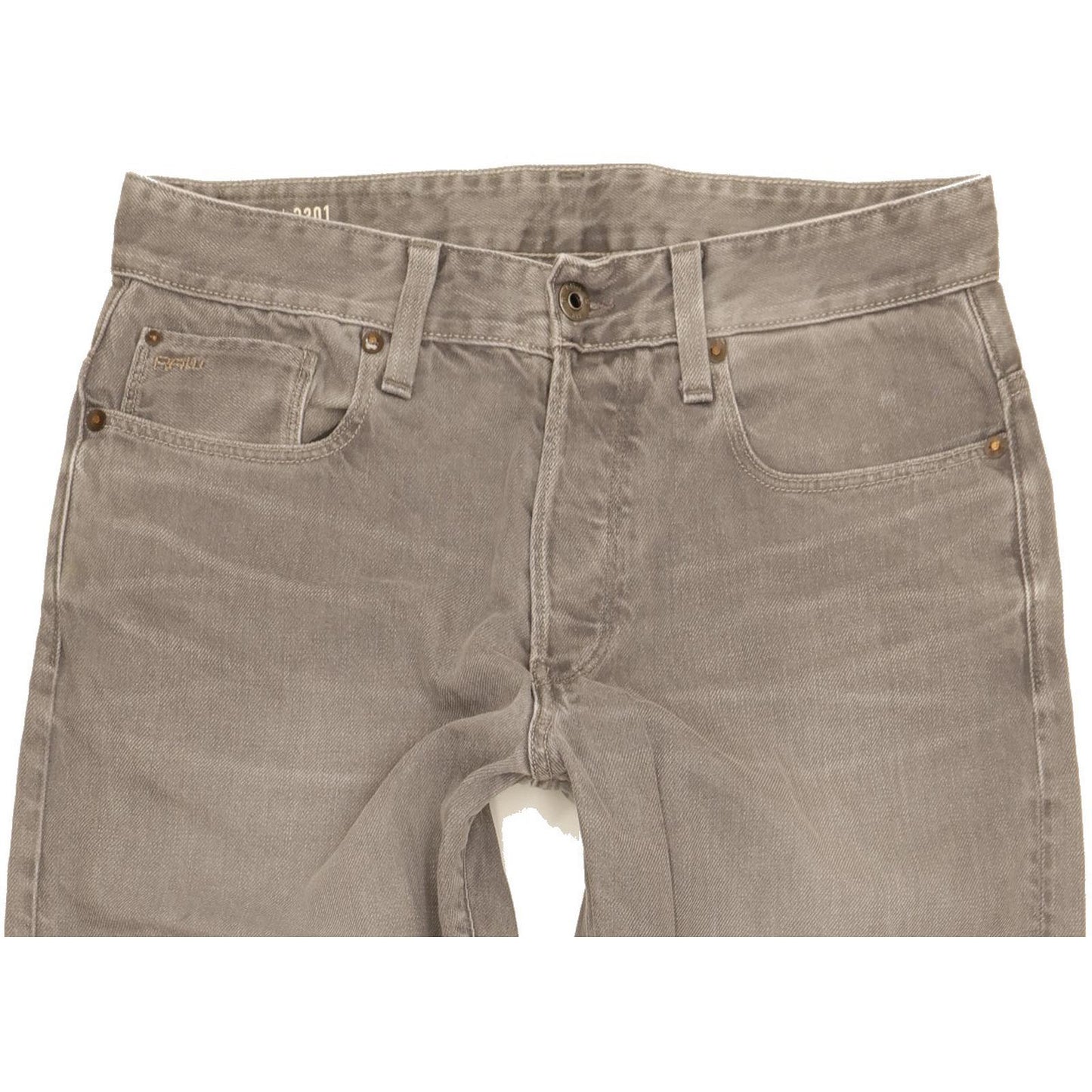 G-Star 3301 Men Grey Tapered Regular Jeans W32 L33