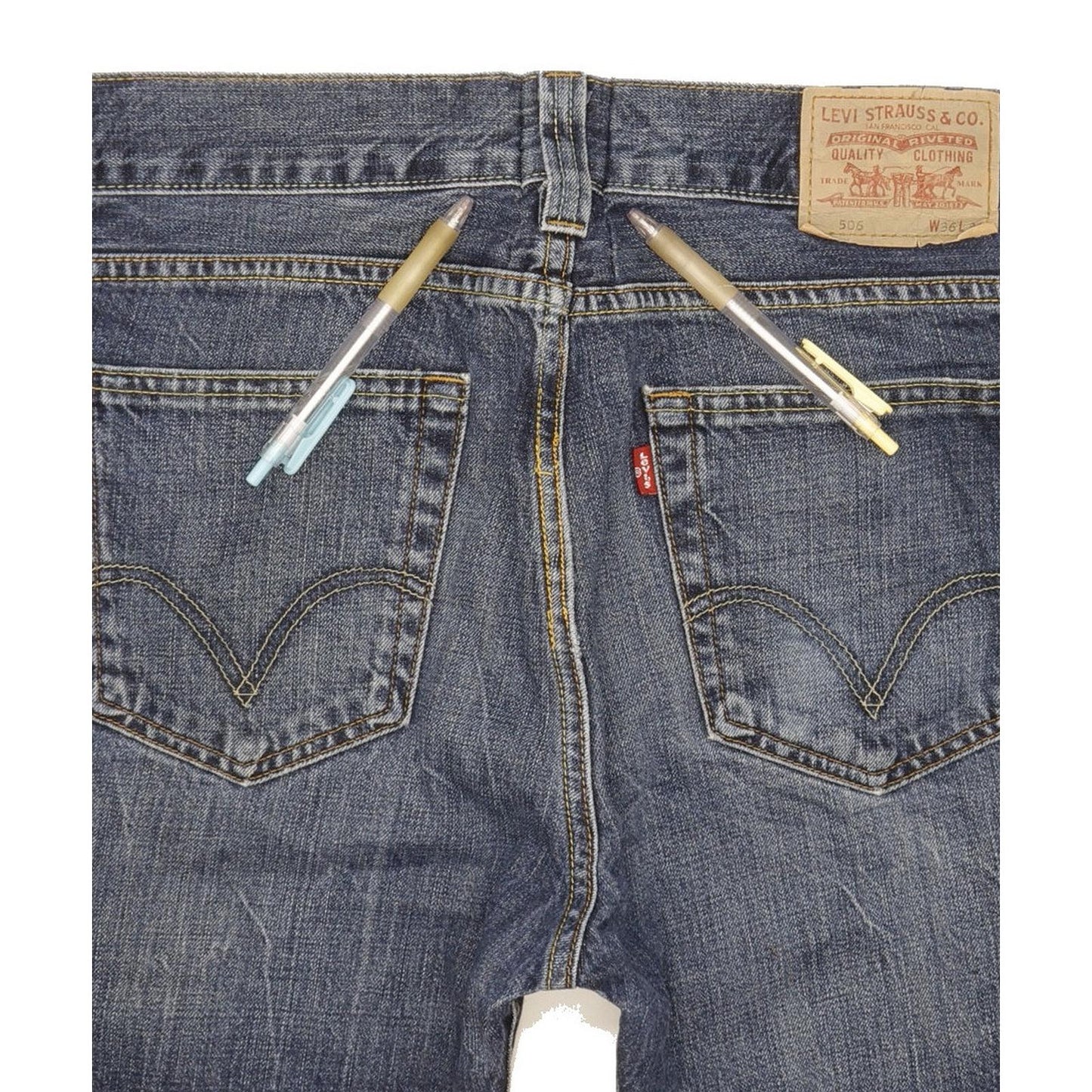 Levi's 506 Men Blue Straight Regular Jeans W35 L31